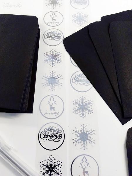 Weihnachtsset Briefumschläge mit Stift + Aufkleber